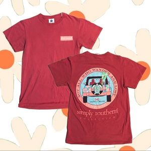 Red simply southern tee shirt